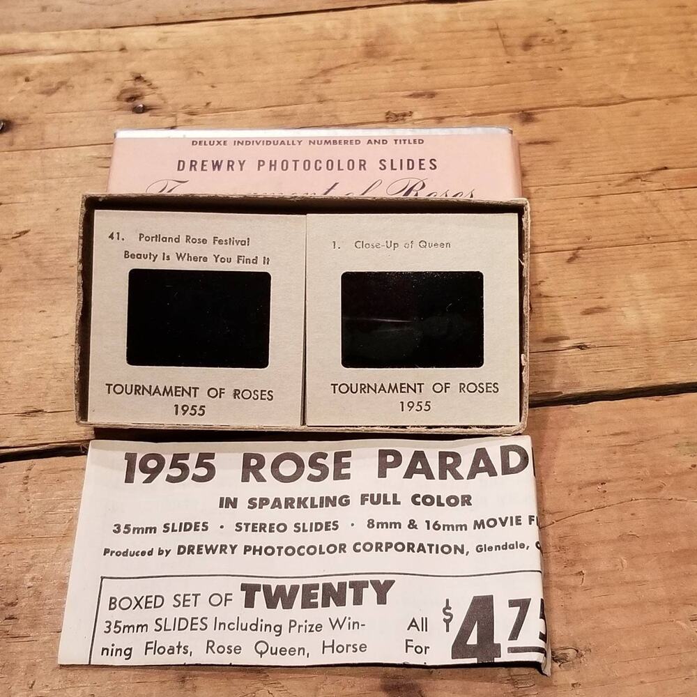 Vintage 1955 Pasadena Tournament of Roses 35mm Slides Drewry Photocolor